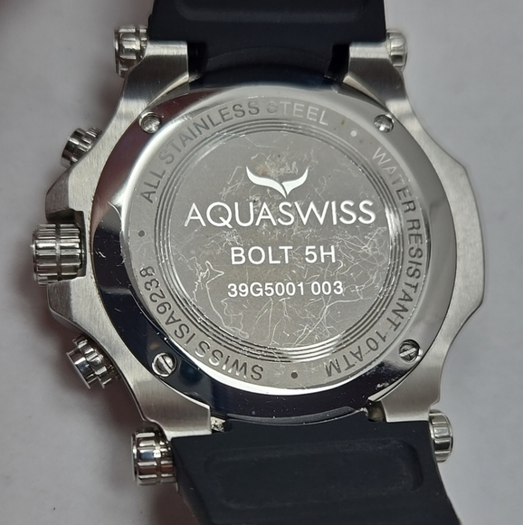 Aquaswiss Bolt 39G5001 Mens Watch Swiss Quartz New Battery Works Great Silver - Picture 9 of 9